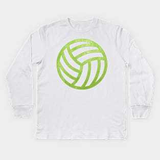 Volleyball Green Kids Long Sleeve T-Shirt